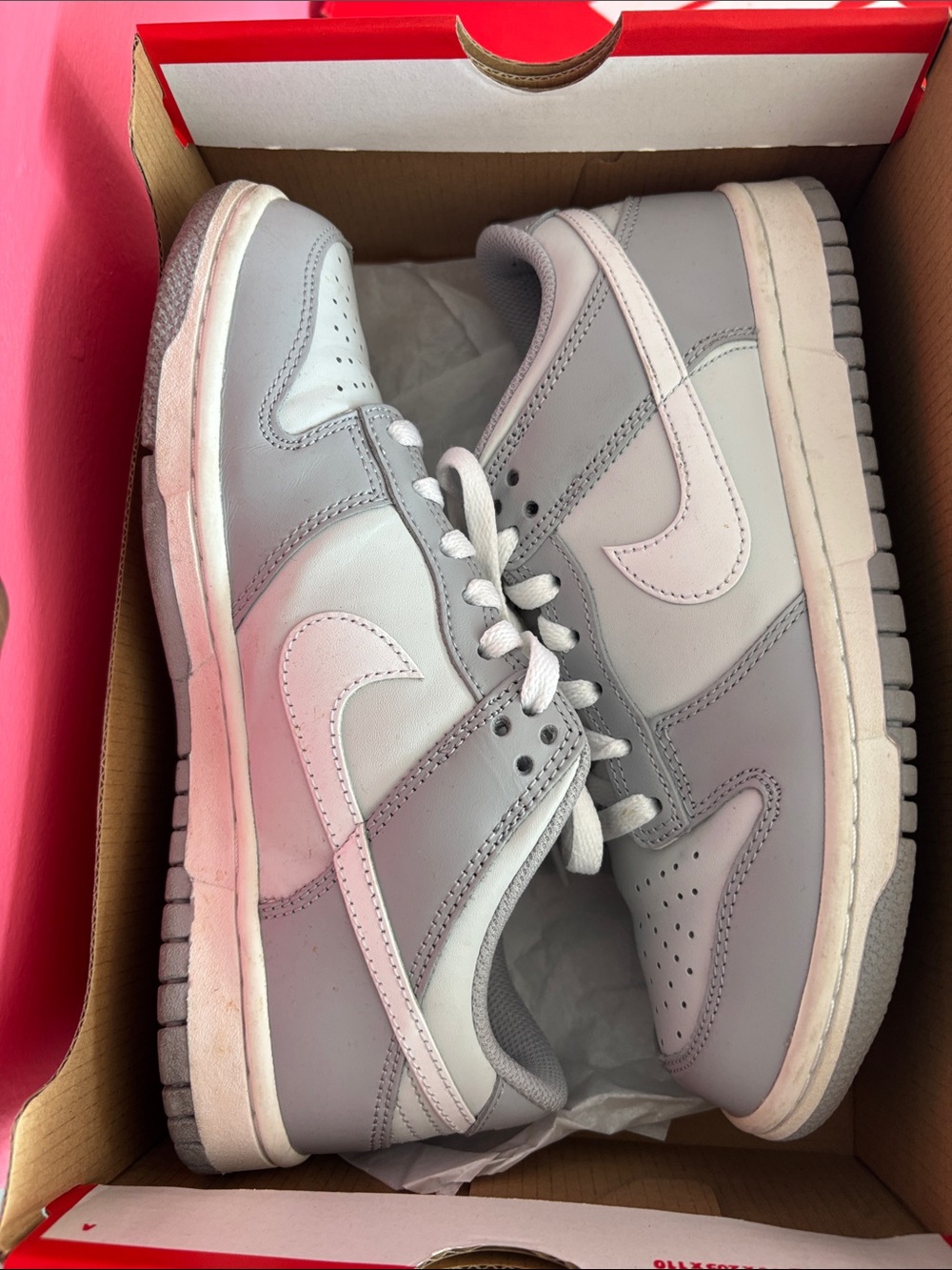 Nike Kids Low Top Sneakers - Light Gray & White